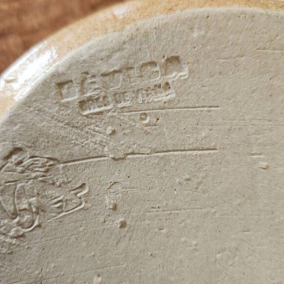 Studio Art earthenware tan pottery Gres de Viana Portugal square home decor acce - Picture 4 of 5